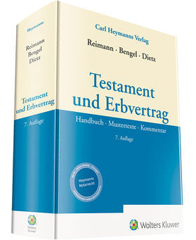 Reimann / Bengel / Dietz |  Testament und Erbvertrag - Vorauflage, kann leichte Gebrauchsspuren aufweisen. Sonderangebot ohne Rückgaberecht. Nur so lange der Vorrat reicht. | Buch |  Sack Fachmedien