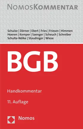 Schulze / Dörner / Ebert |  Bürgerliches Gesetzbuch  BGB mit Online-Zugang - Vorauflage, kann leichte Gebrauchsspuren aufweisen. Sonderangebot ohne Rückgaberecht. Nur so lange der Vorrat reicht. | Buch |  Sack Fachmedien