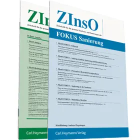  ZInsO - Zeitschrift für das gesamte Insolvenz- und Sanierungsrecht | Datenbank |  Sack Fachmedien