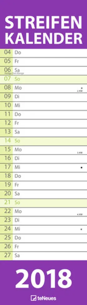 teNeues |  Streifenkalender schmal Pastell 2018 | Sonstiges |  Sack Fachmedien