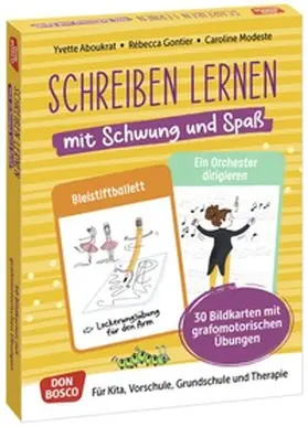 Aboukrat / Gontier |  Schreiben lernen mit Schwung und Spaß. 30 Bildkarten mit grafomotorischen Übungen | Buch |  Sack Fachmedien