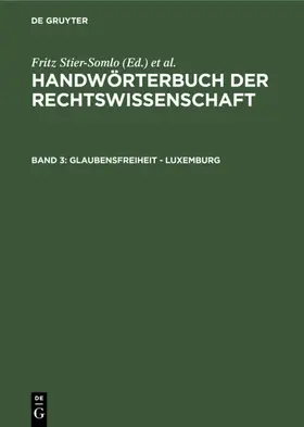 Stier-Somlo / Elster |  Glaubensfreiheit - Luxemburg | eBook | Sack Fachmedien