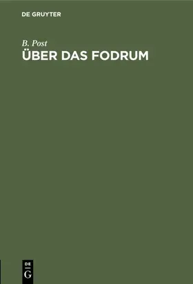 Post |  Über das Fodrum | eBook | Sack Fachmedien