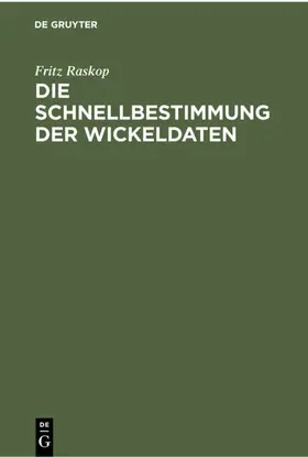 Raskop |  Die Schnellbestimmung der Wickeldaten | eBook | Sack Fachmedien