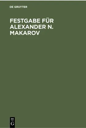  Festgabe für Alexander N. Makarov | eBook | Sack Fachmedien