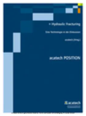 acatech |  Hydraulic Fracturing | eBook | Sack Fachmedien