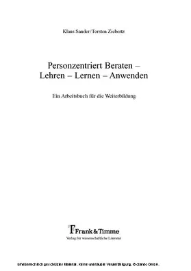 Sander / Ziebertz |  Personzentriert Beraten | eBook | Sack Fachmedien