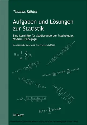 Köhler |  Aufgaben und Lösungen zur Statistik | eBook | Sack Fachmedien