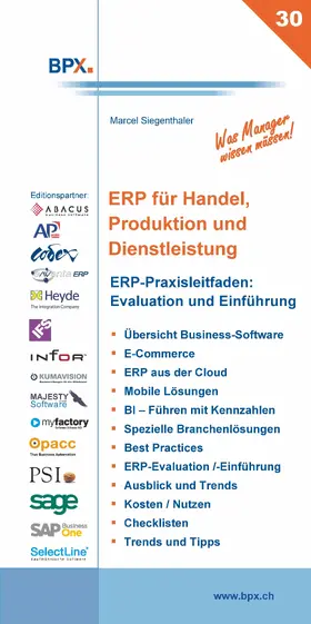 Siegenthaler / BPX |  ERP für Handel, Produktion und Dienstleistung | eBook | Sack Fachmedien