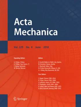 Acta Mechanica | Springer | Zeitschrift | www2.sack.de