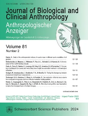 Anthropologischer Anzeiger | E. Schweizerbart'sche Verlagsbuchhandlung | Zeitschrift | sack.de