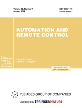 Editor-in-Chief: Stanislav N. Vassilyev |  Automation and Remote Control | Zeitschrift |  Sack Fachmedien
