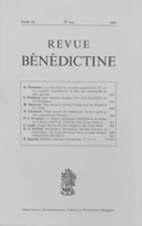 Revue Bénédictine | Brepols | Zeitschrift | sack.de