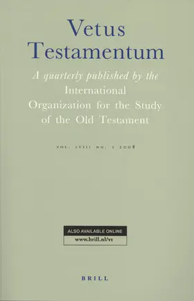 Vetus Testamentum | Brill | Zeitschrift | sack.de