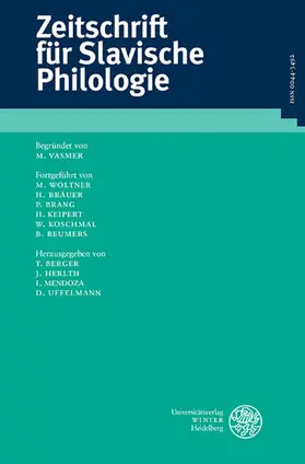 Zeitschrift für Slavische Philologie | Universitätsverlag Winter | Zeitschrift | sack.de
