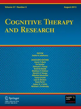 Editor-in-Chief: Stefan G. Hofmann |  Cognitive Therapy and Research | Zeitschrift |  Sack Fachmedien