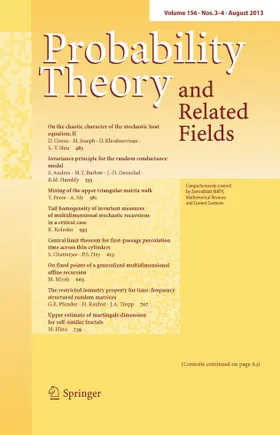 Probability Theory and Related Fields | Springer | Zeitschrift | www2.sack.de