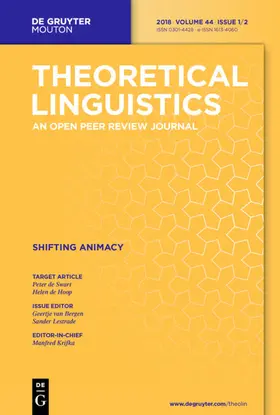 Editor-in-Chief: Krifka, Manfred / Hrsg. v. Gärtner, Hans-Martin |  Theoretical Linguistics | Zeitschrift |  Sack Fachmedien