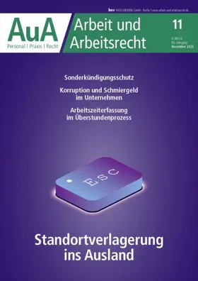  Arbeit und Arbeitsrecht | Zeitschrift |  Sack Fachmedien