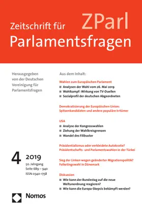 Deutsche Vereinigung für Parlamentsfragen |  Zeitschrift für Parlamentsfragen (ZParl) | Zeitschrift |  Sack Fachmedien