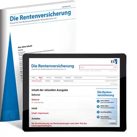 Die Rentenversicherung - rv | Erich Schmidt Verlag | Zeitschrift | sack.de