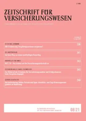  Zeitschrift für Versicherungswesen | Zeitschrift |  Sack Fachmedien