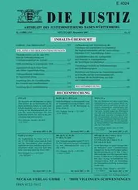  Die Justiz | Zeitschrift |  Sack Fachmedien
