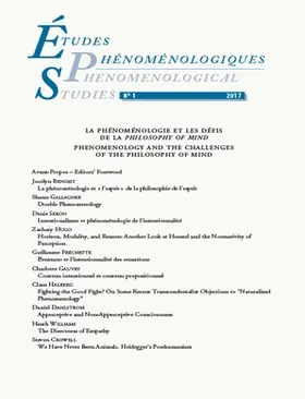 Etudes phénoménologiques - Phenomenological Studies | Peeters | Zeitschrift | sack.de