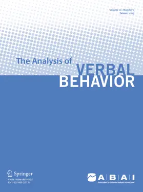 The Analysis of Verbal Behavior | Springer | Zeitschrift | sack.de