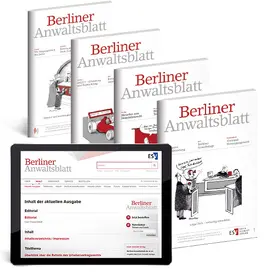 Berliner Anwaltsblatt | Erich Schmidt Verlag | Zeitschrift | sack.de