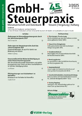  GmbH-Steuerpraxis | Zeitschrift |  Sack Fachmedien