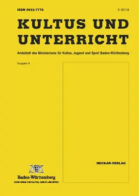  Kultus und Unterricht - Ausgabe A | Zeitschrift |  Sack Fachmedien