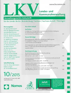 Prof. Dr. Wolfgang Bernet / Dr. Ronald Brachmann / Frank Hüttemann u.a. |  Landes- und Kommunalverwaltung (LKV) | Zeitschrift |  Sack Fachmedien