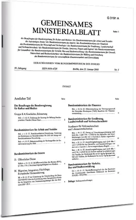 Gemeinsames Ministerialblatt (GMBl) | Carl Heymanns Verlag | Zeitschrift | sack.de