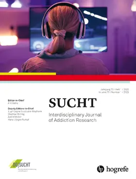 Deutschen Gesellschaft für Suchtforschung und Suchttherapie e.V. (DG-Sucht), Anil Batra (Chefredakteur / Editor-in-Chief), Gerhard Bühringer, Stephan Mühlig, Hans-Jürgen Rumpf |  SUCHT | Zeitschrift |  Sack Fachmedien