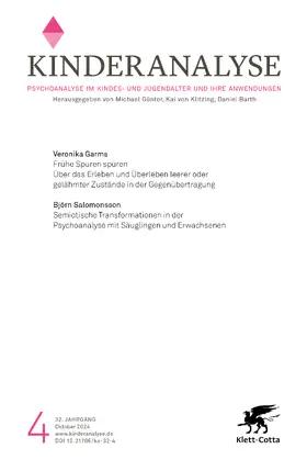 von Klitzing, Kai / Günter, Michael |  Kinderanalyse | Zeitschrift |  Sack Fachmedien