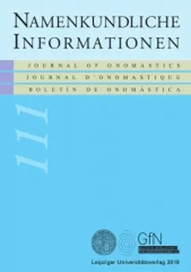 Hrsg.: Karlheinz Hengst, Dietlind Kremer |  Namenkundliche Informationen | Zeitschrift |  Sack Fachmedien