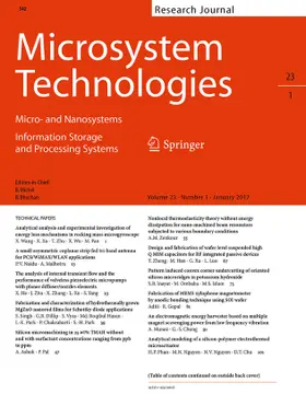  Microsystem Technologies | Zeitschrift |  Sack Fachmedien