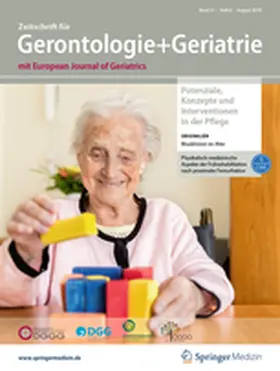  Zeitschrift für Gerontologie und Geriatrie | Zeitschrift |  Sack Fachmedien