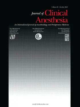  Journal of Clinical Anesthesia | Zeitschrift |  Sack Fachmedien