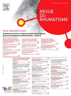  Revue du Rhumatisme | Zeitschrift |  Sack Fachmedien