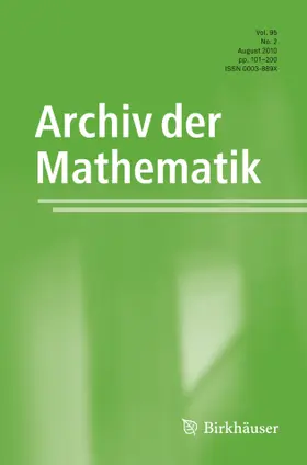  Archiv der Mathematik | Zeitschrift |  Sack Fachmedien
