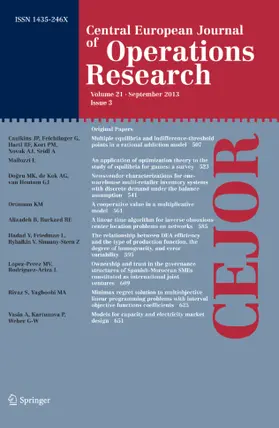  Central European Journal of Operations Research | Zeitschrift |  Sack Fachmedien