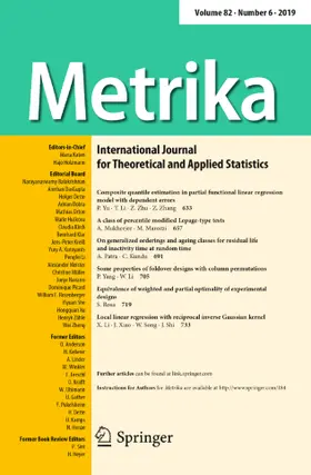 Editors: M. Kateri / H. Holzmann |  Metrika | Zeitschrift |  Sack Fachmedien