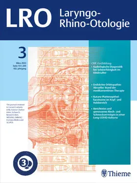 Schriftleitung Andreas Dietz |  Laryngo-Rhino-Otologie | Zeitschrift |  Sack Fachmedien