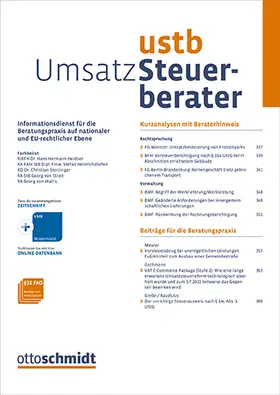  Umsatz-Steuerberater - UStB | Zeitschrift |  Sack Fachmedien