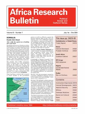  Africa Research Bulletin: Political, Social and Cultural Series | Zeitschrift |  Sack Fachmedien