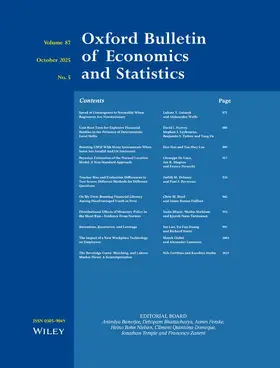  Oxford Bulletin of Economics and Statistics | Zeitschrift |  Sack Fachmedien