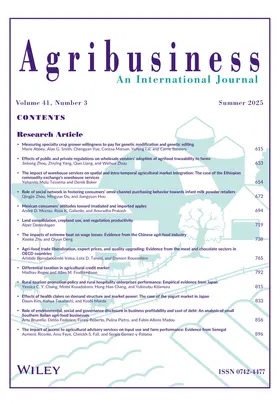 Agribusiness | John Wiley & Sons | Zeitschrift | www2.sack.de