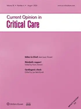  Current Opinion in Critical Care | Zeitschrift |  Sack Fachmedien